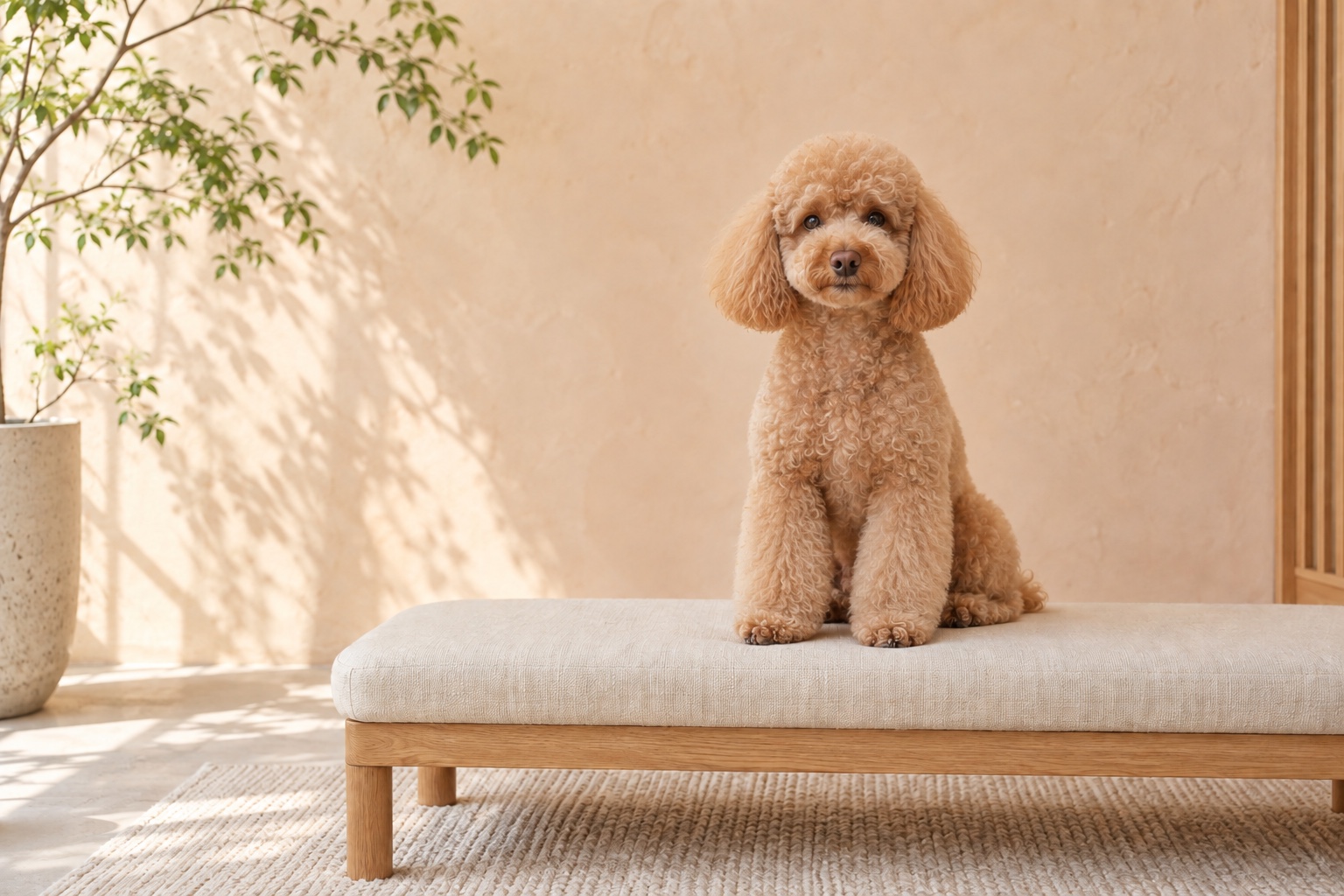 同じ犬を丸く整えたカット後のイメージ